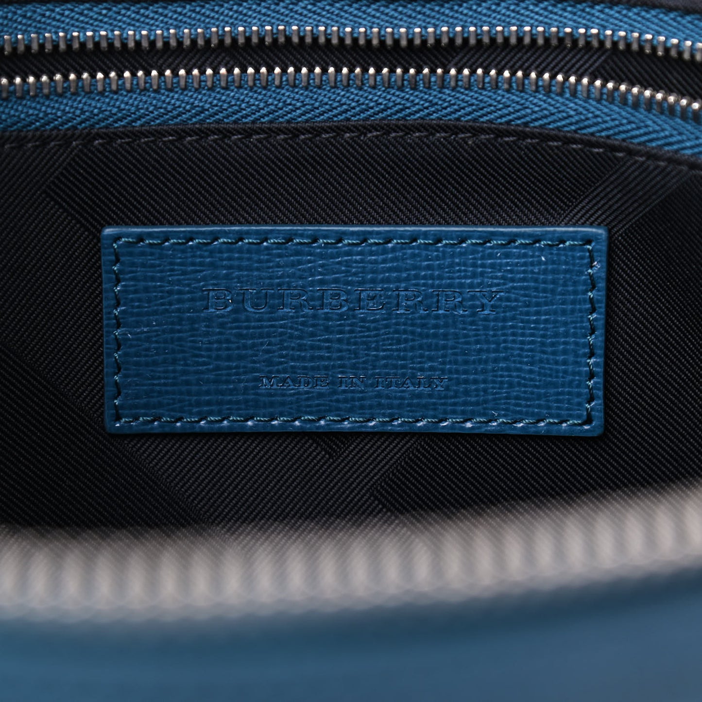 Textured Calfskin Barrow Briefcase Blue