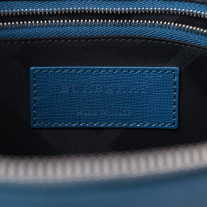 Burberry Textured Calfskin Barrow Briefcase Blue 8 of 11