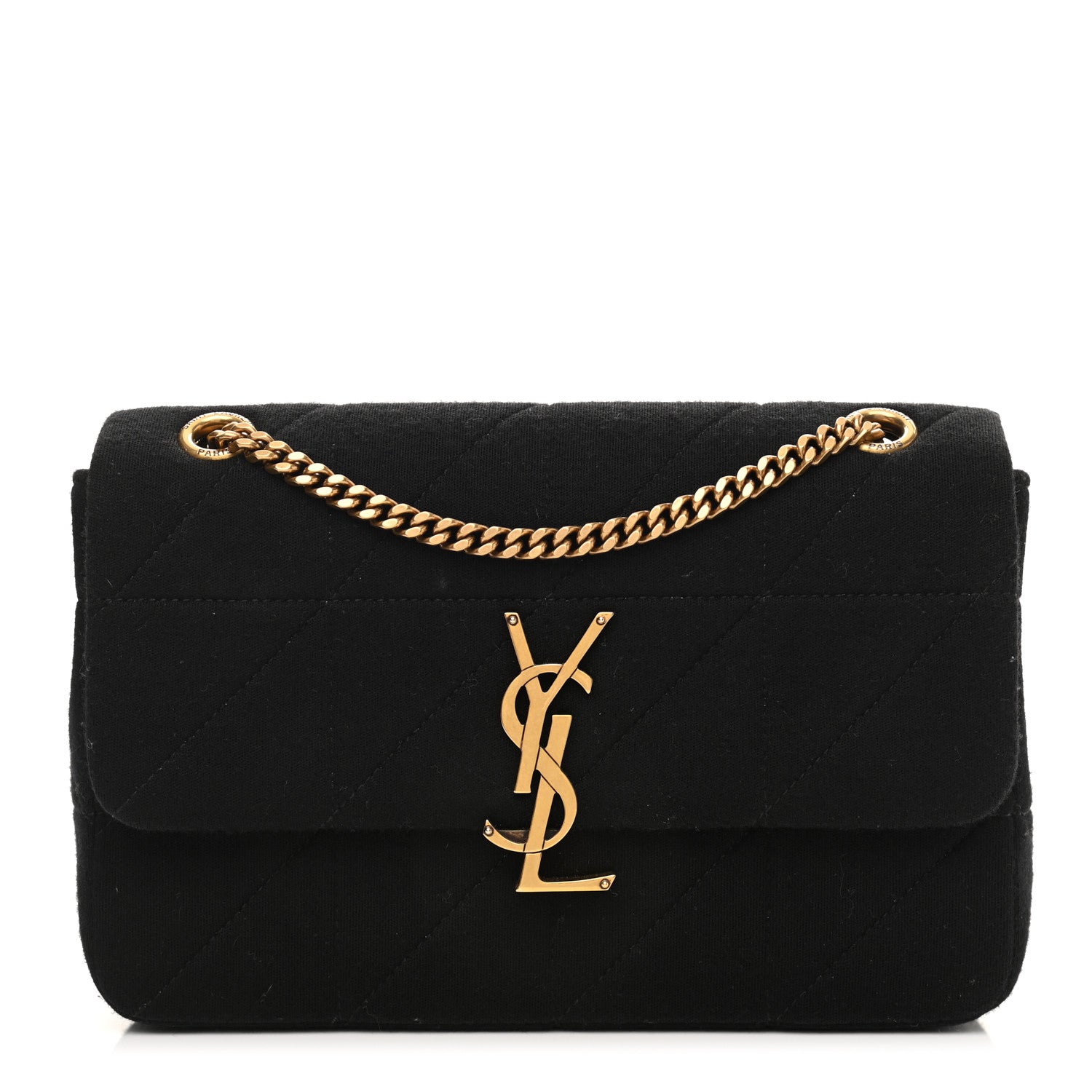 Saint Laurent Jersey Wool Patchwork Monogram Medium Jamie Baguette Black 1 of 11
