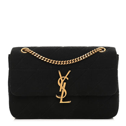 Saint Laurent Jersey Wool Patchwork Monogram Medium Jamie Baguette Black 1 of 11