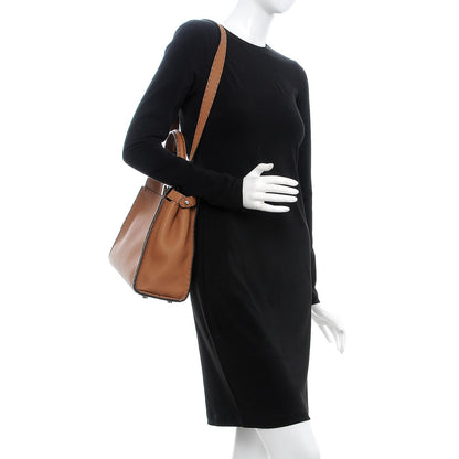 Fendi Cuoio Romano Selleria Bi-Color Medium Peekaboo Iconic Satchel Mou Deserto 2 of 9