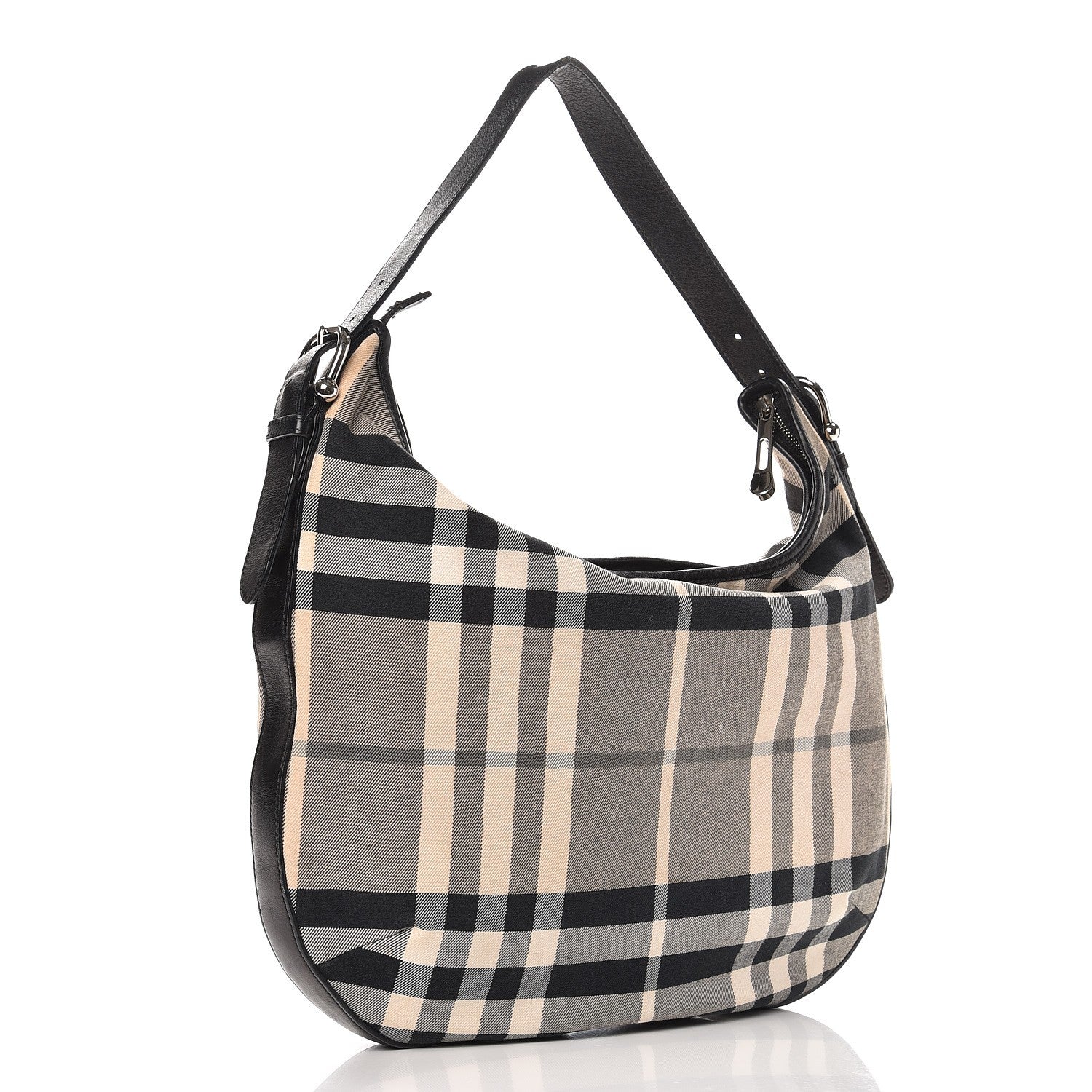Burberry Beat Check Hobo Black 3 of 12