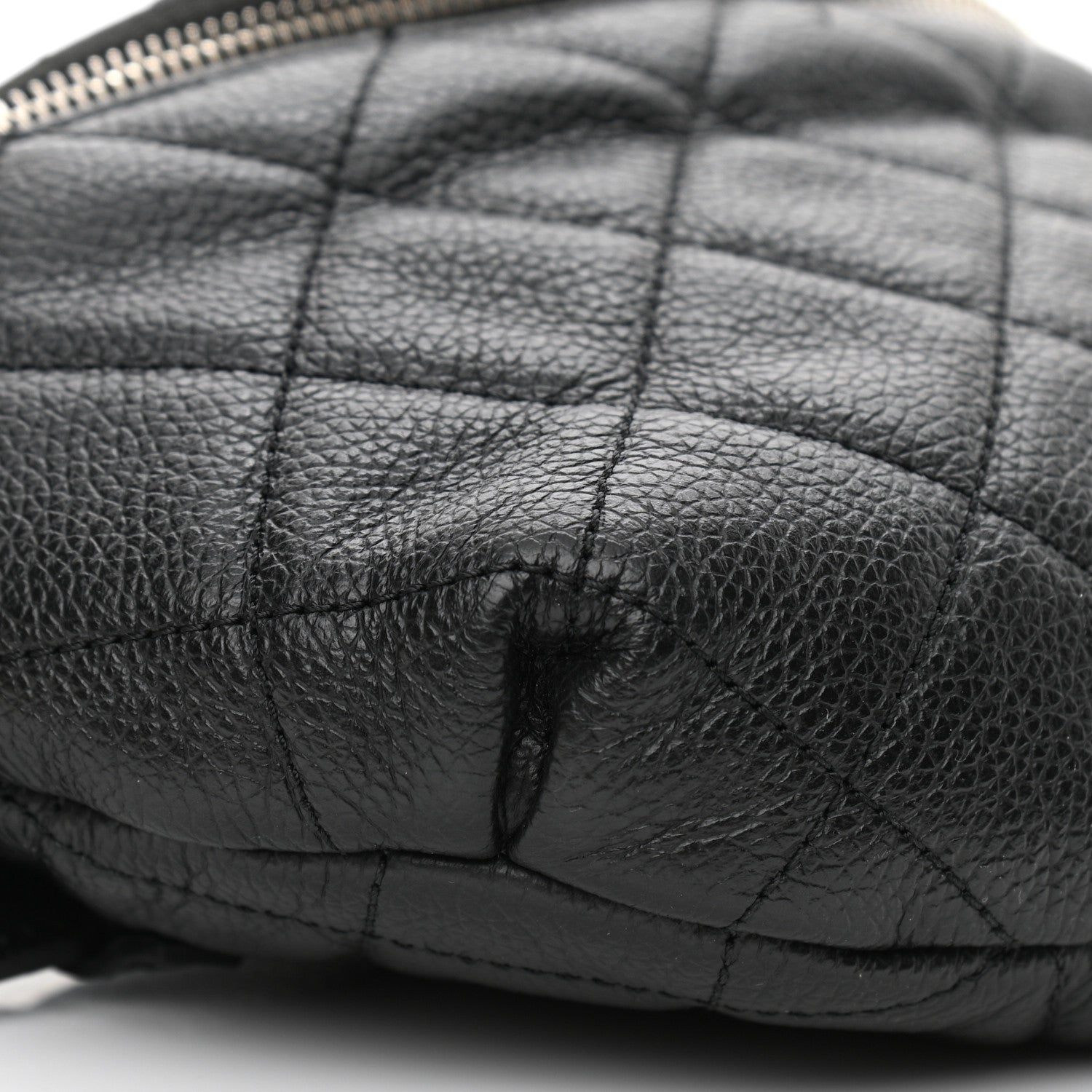 Chanel Grained Calfskin Quilted Waist Belt Bag Black 9 of 10