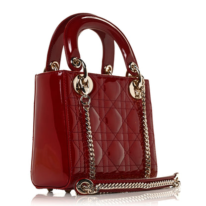 Christian Dior Patent Cannage Mini Lady Dior Red 6 of 25