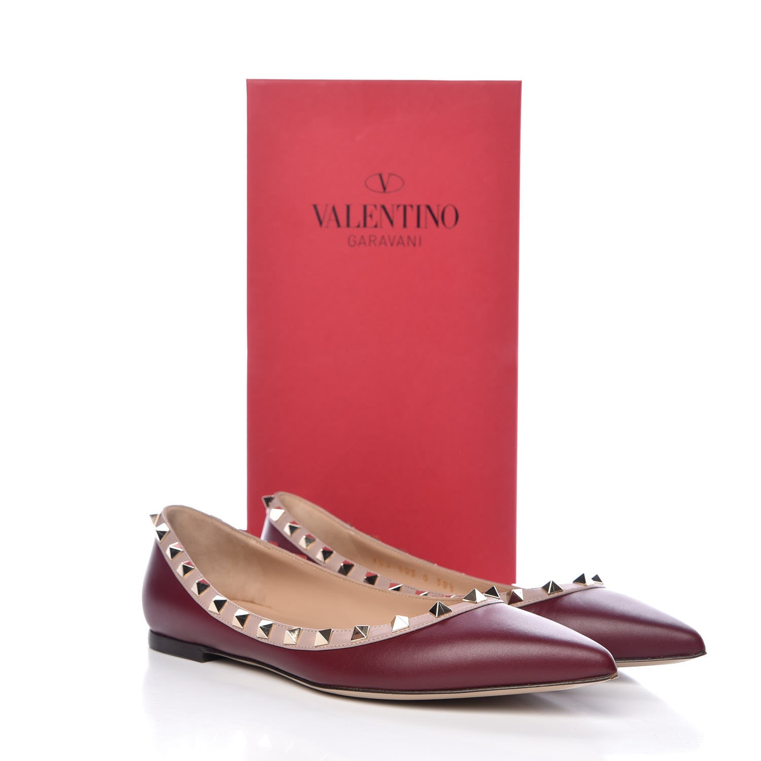 Valentino Garavani Nappa Rockstud Ballerina Flats 38.5 Rubin Poudre 9 of 9