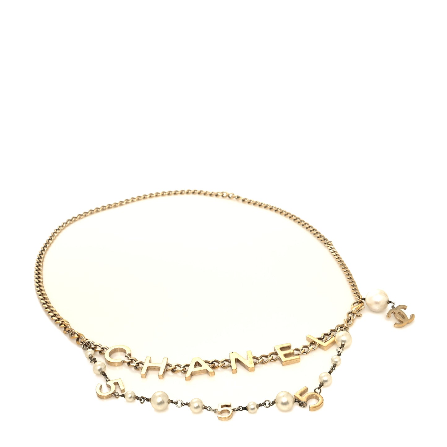 Pearl N°5 Chain CC Belt Gold