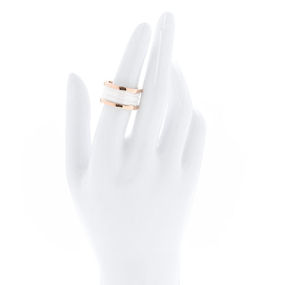 Bulgari 18K Rose Gold White Ceramic B.Zero1 Four-Band Ring 54 6.75 2 of 6
