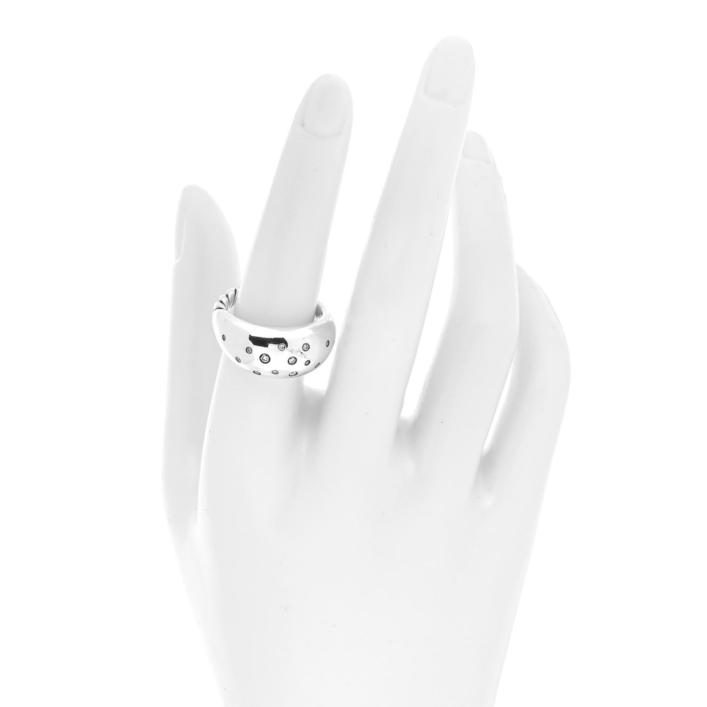 Sterling Silver Diamond Dome Ring 54 7