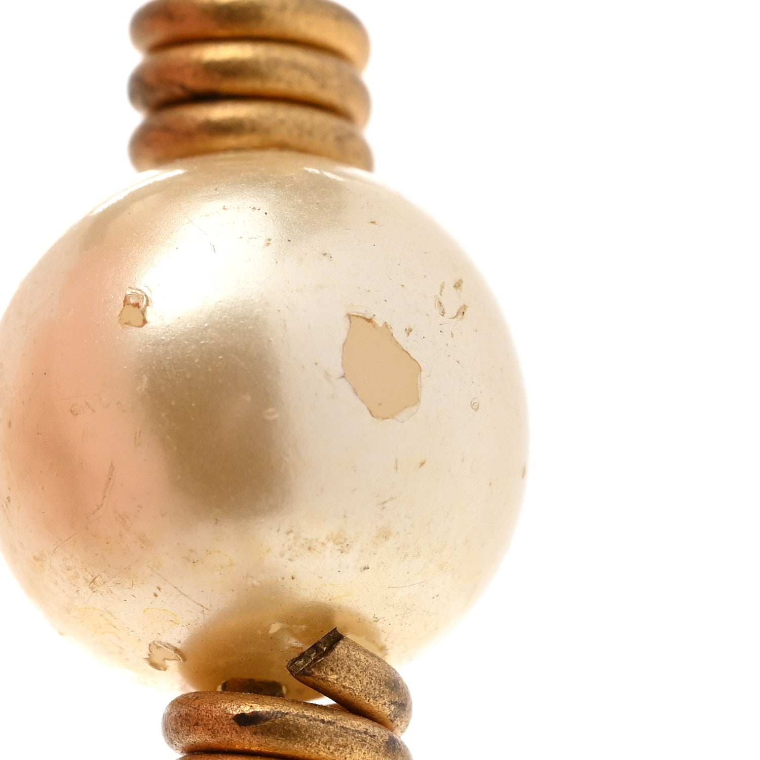 Chanel Pearl Chain CC Pendant Necklace Gold 10 of 11