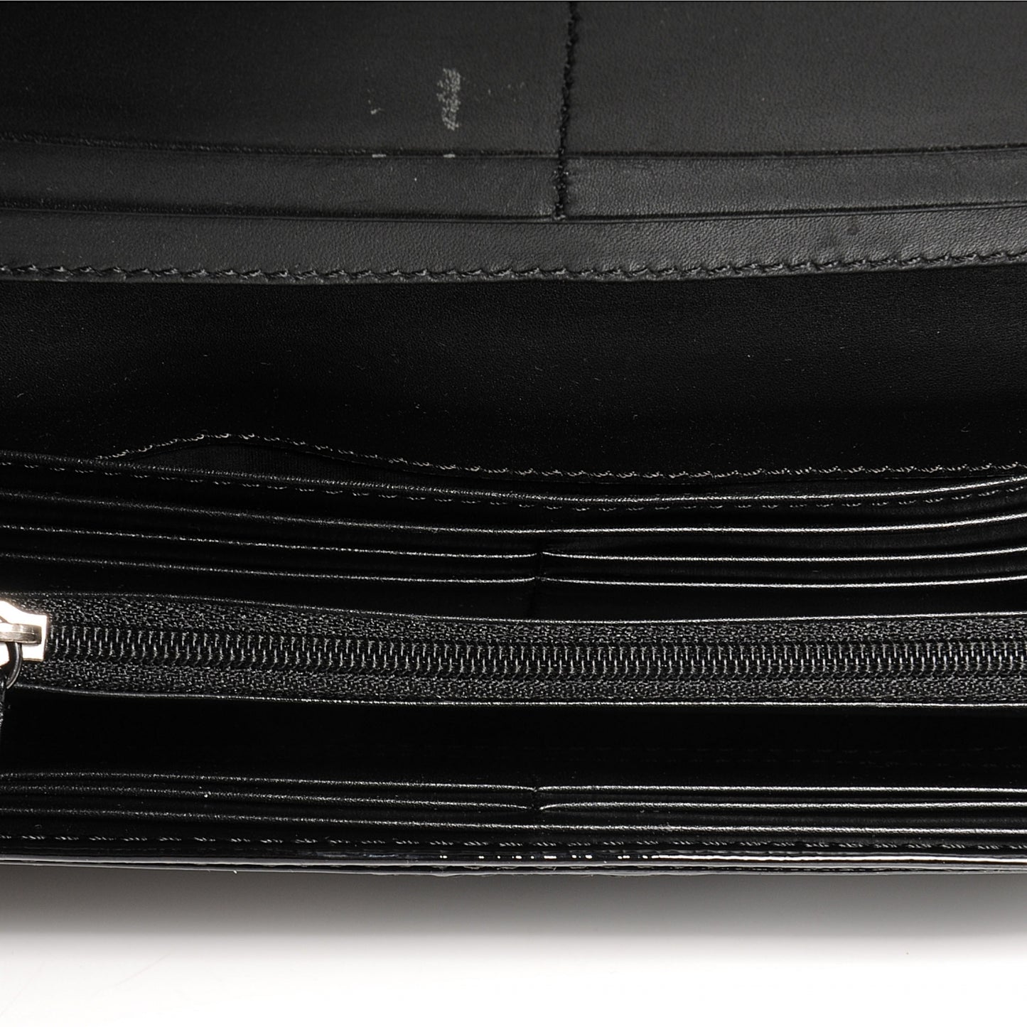 Patent Canvas Smoked Check Wallet Black