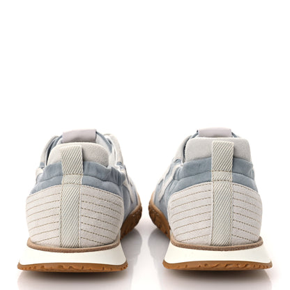 Hermes Suede Goatskin Jet Sneakers 37 Gris Nuage White 6 of 11