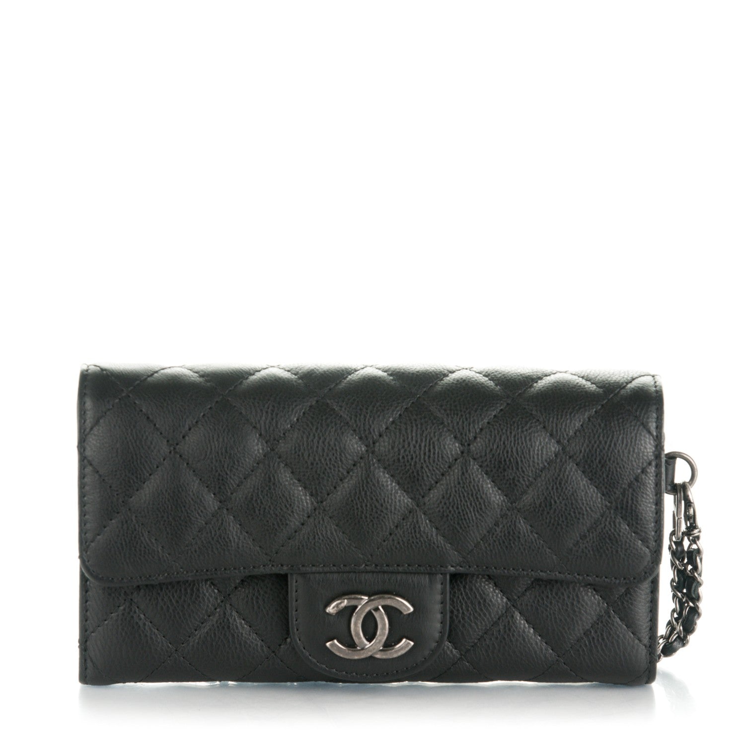 Chanel Calfskin Quilted CC Waiter Clutch Clutch With Chain Black 6 of 14