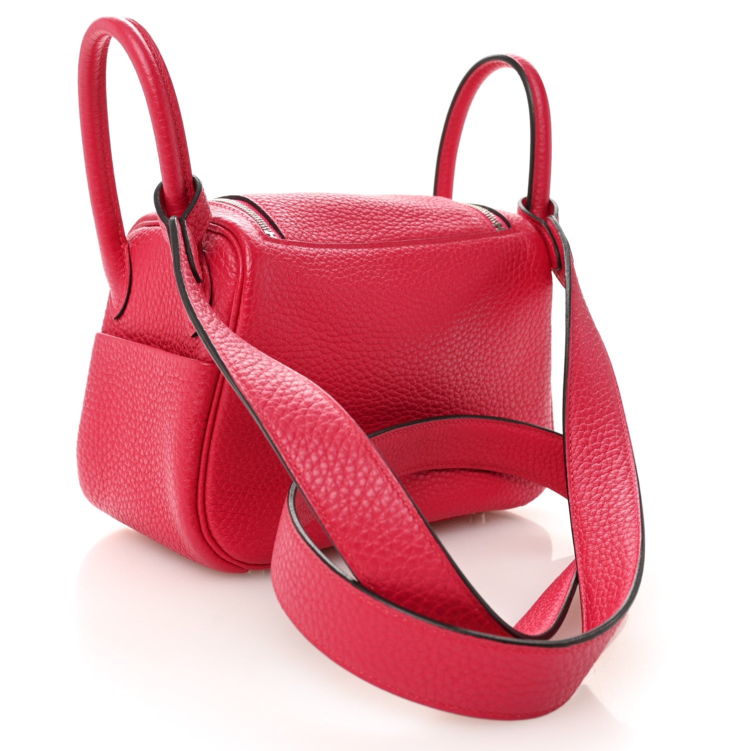 Hermes Taurillon Clemence Mini Lindy 20 Rose Mexico 3 of 10