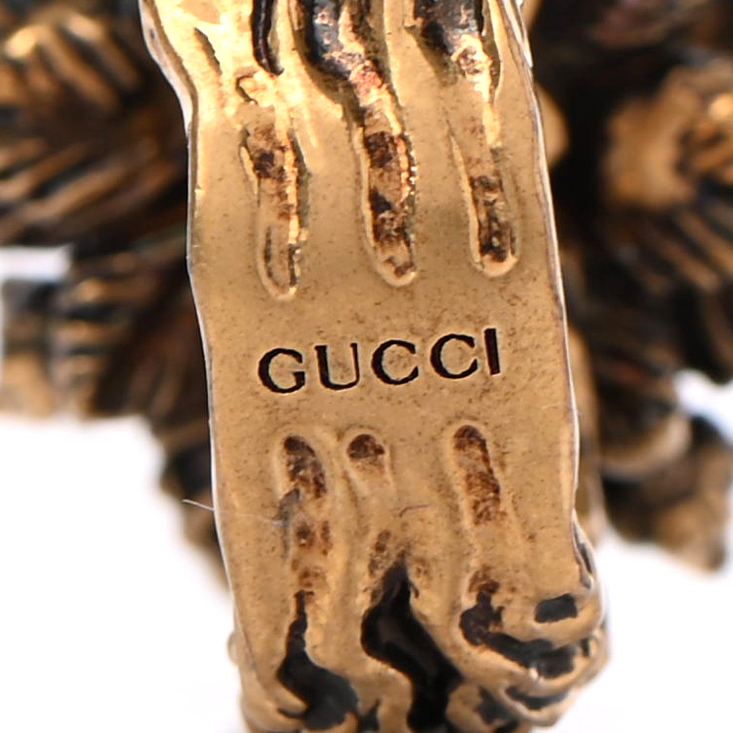 Gucci Metal Pearl Ring 10 Aged Gold 4 of 6