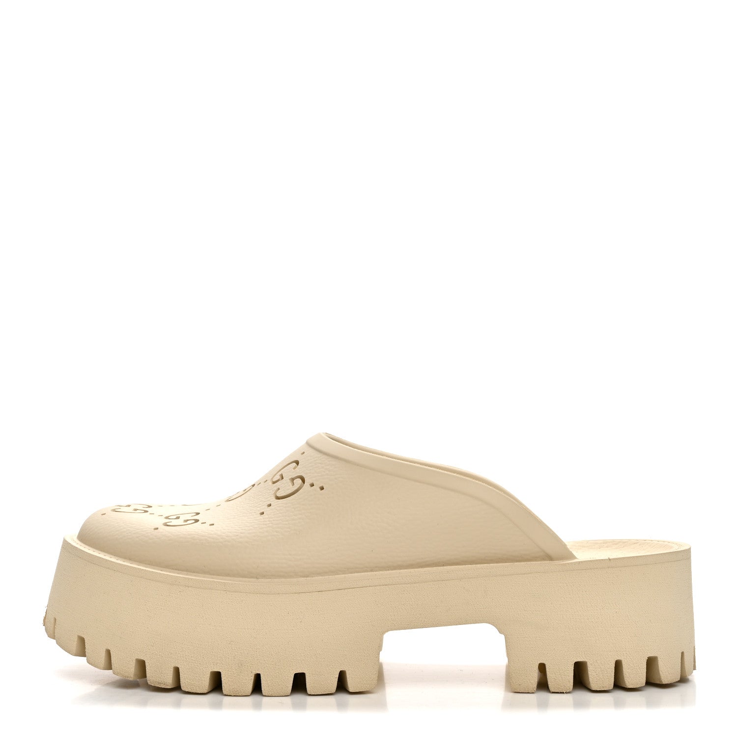 Gucci Rubber Monogram GG Go Through Platform Slide Clogs 41 Mystic White 1 of 10