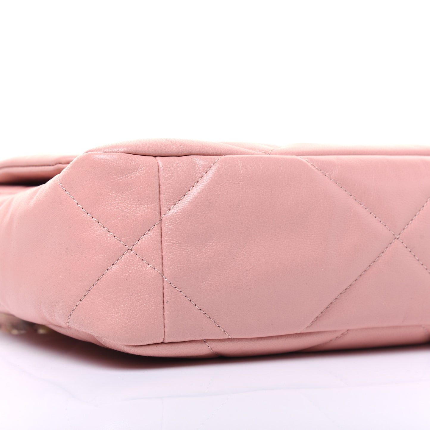 Goatskin Quilted Medium 19 Flap Light Pink