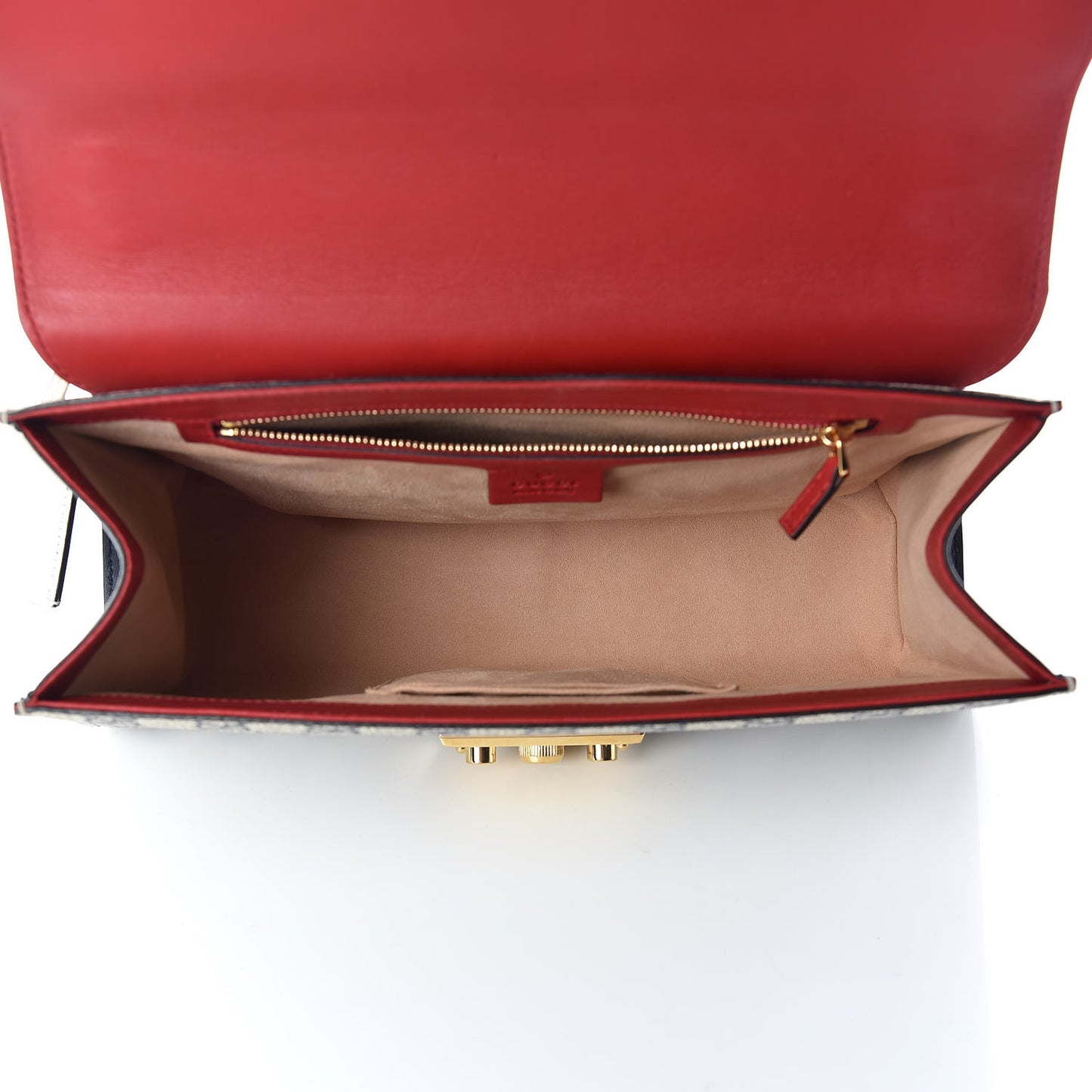 GG Supreme Monogram Moon Calfskin Medium Padlock Shoulder Bag Beige Blue Hibiscus Red Mystic White