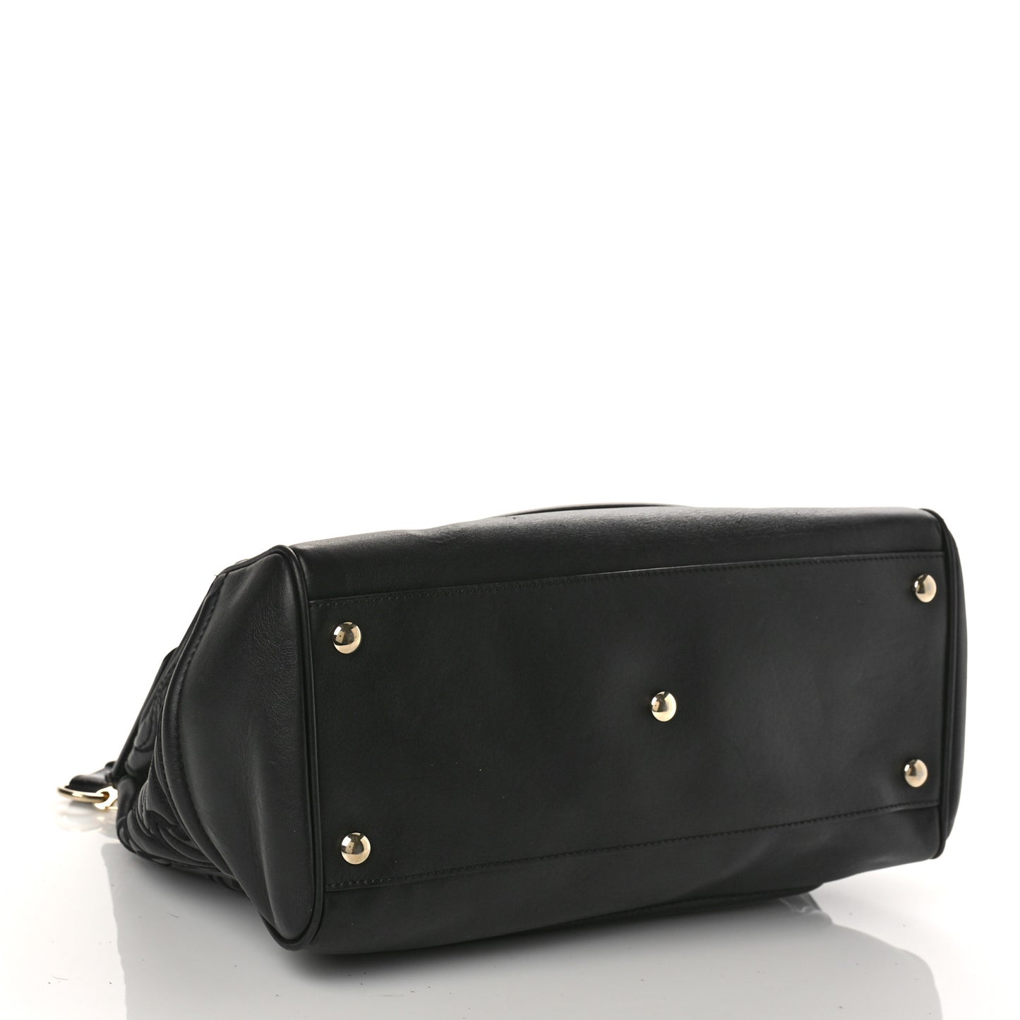 Calfskin Embroidered Medium Baroque Palazzo Empire Bag Black