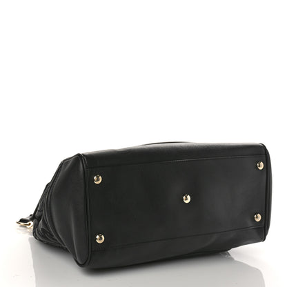 Versace Calfskin Embroidered Medium Baroque Palazzo Empire Bag Black 3 of 13