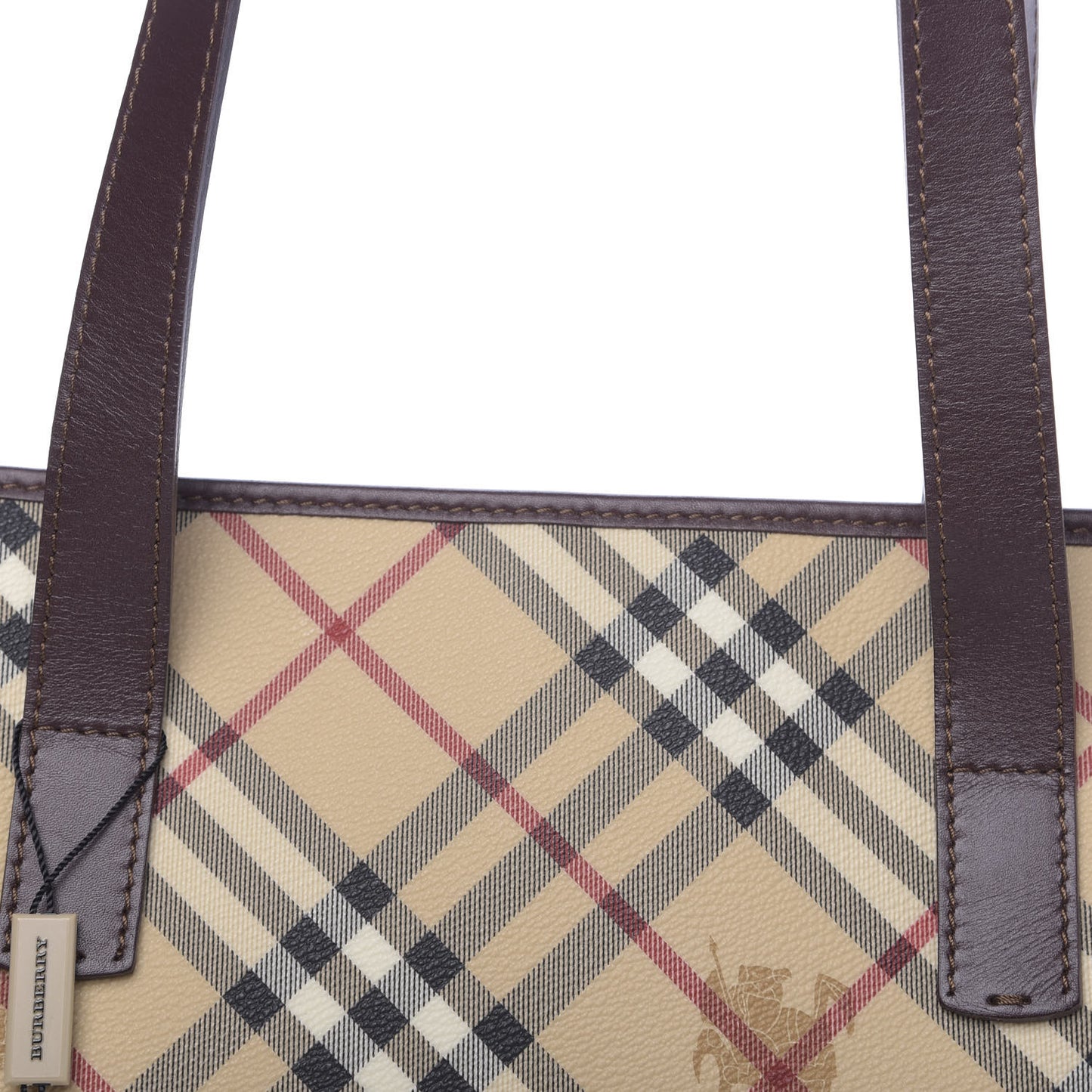Haymarket Check Studded Tote Bag Chocolate
