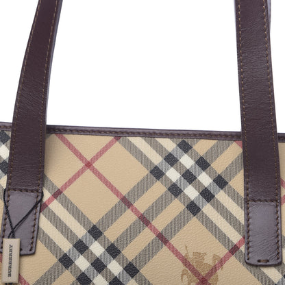 Burberry Haymarket Check Studded Tote Bag Chocolate 10 of 11