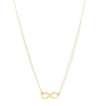 Tiffany 18K Yellow Gold Infinity Double Chain Pendant Necklace 1 of 6