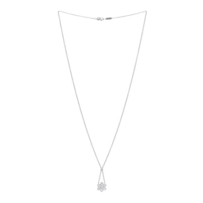 Tiffany Platinum Diamond Enchant Flower Drop Pendant Necklace 2 of 4