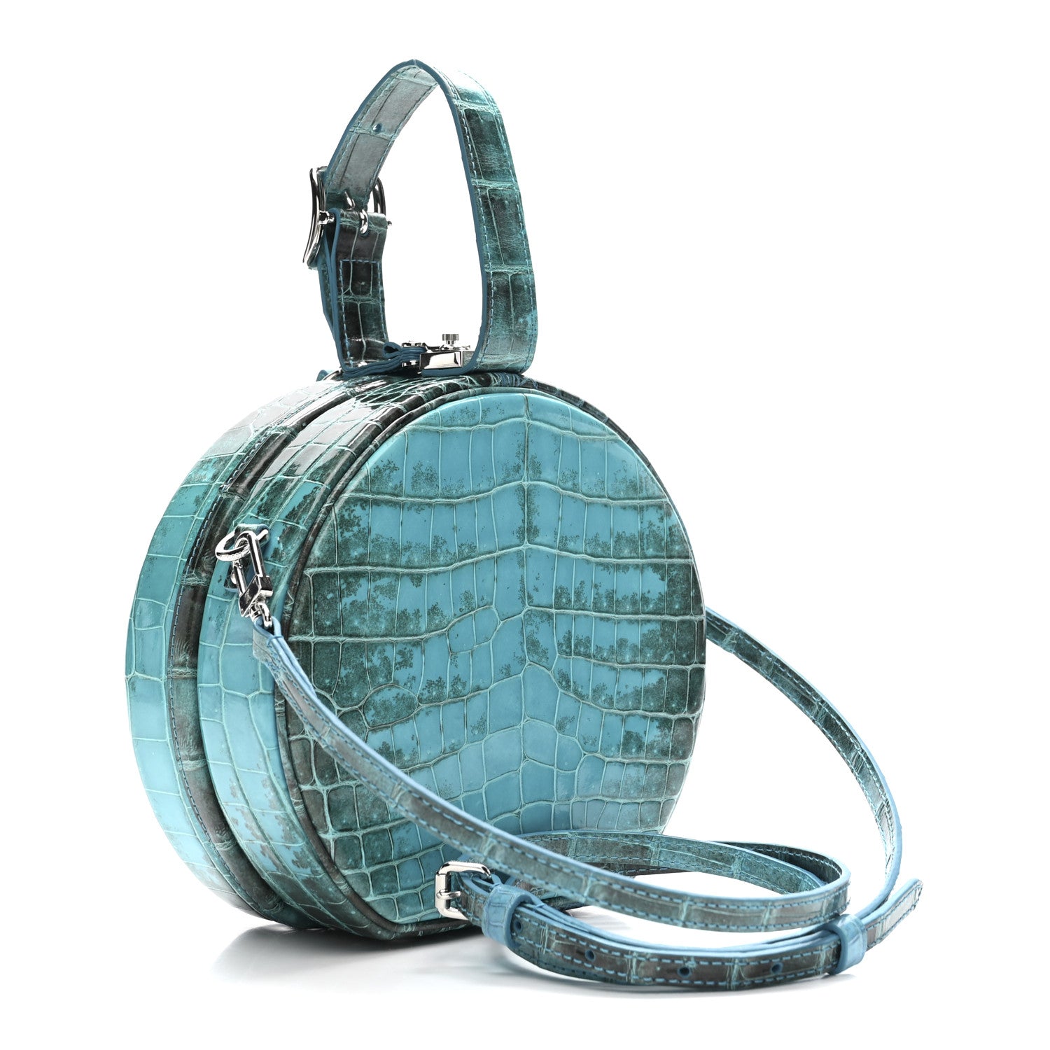 Louis Vuitton Crocodile Petite Boite Chapeau Turquoise 3 of 10