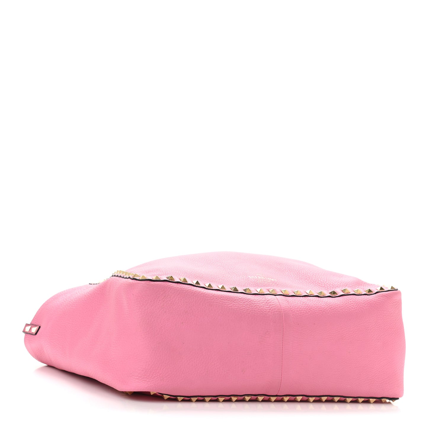 Grained Calfskin Medium Rockstud Reversible Tote Army Green Pink