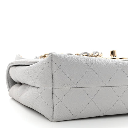 Chanel Caviar Quilted Small City Walk Flap Light Grey 9 of 10