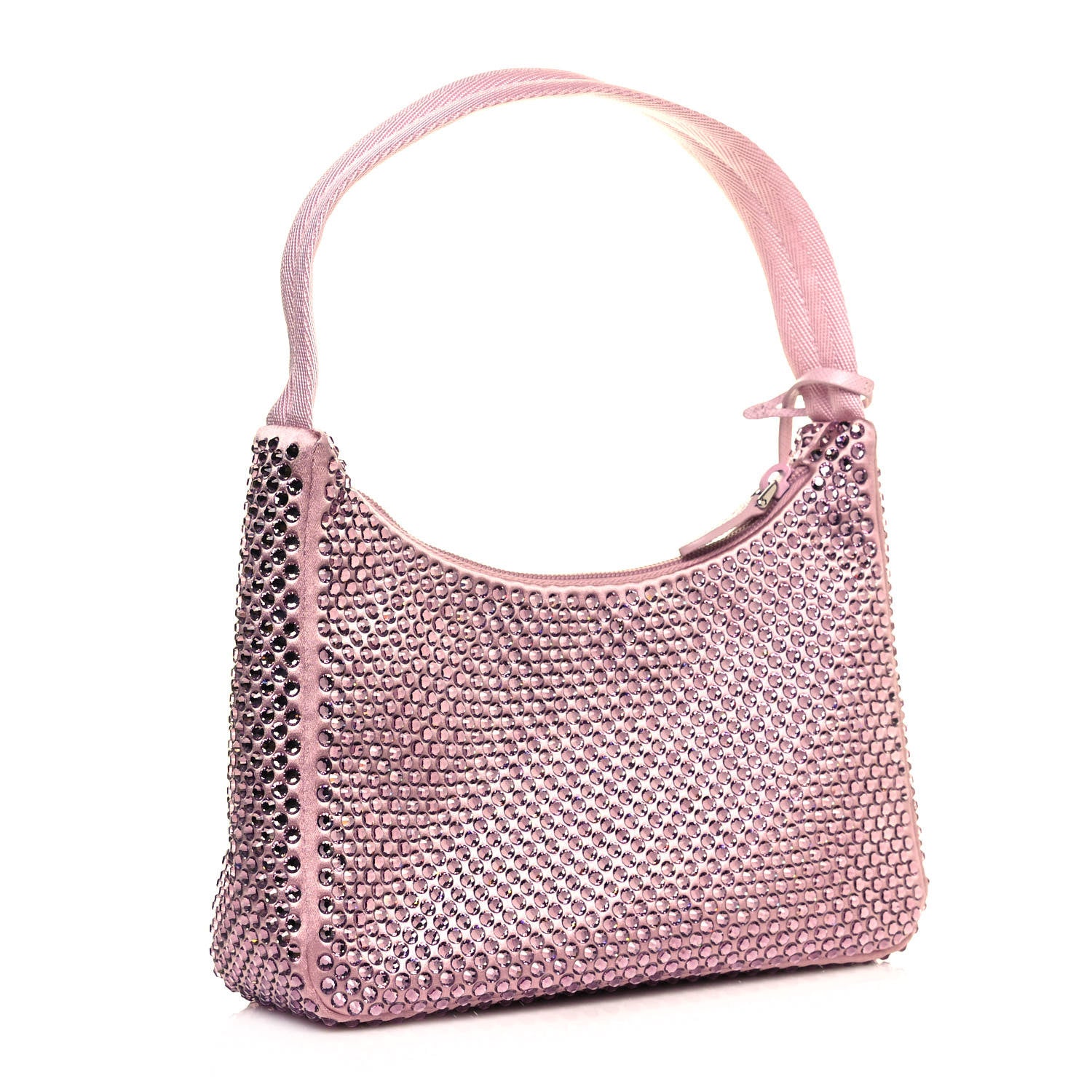 Prada Satin Crystal Mini Re-Edition 2000 Bag Alabastro 3 of 12