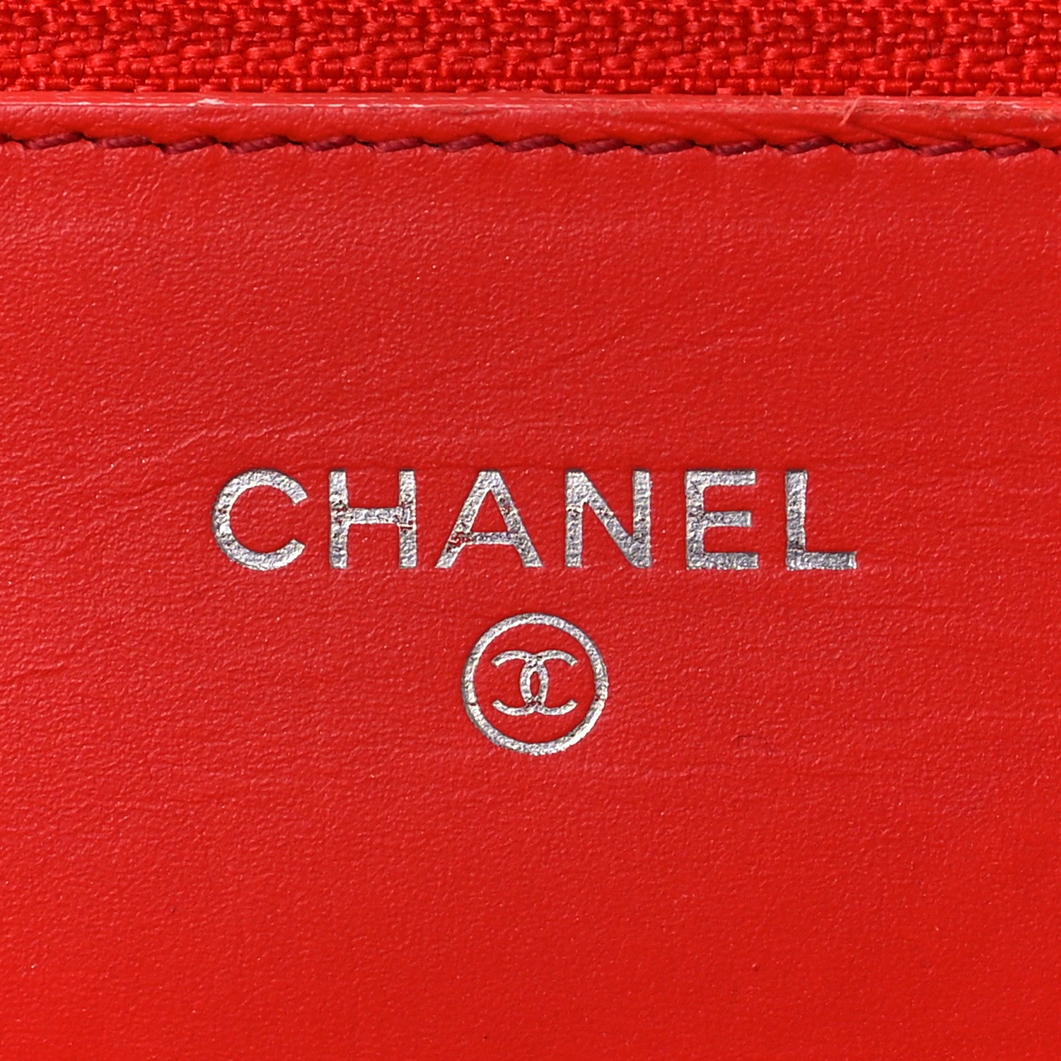 Chanel Patent Striped Wallet On Chain WOC Red 5 of 8