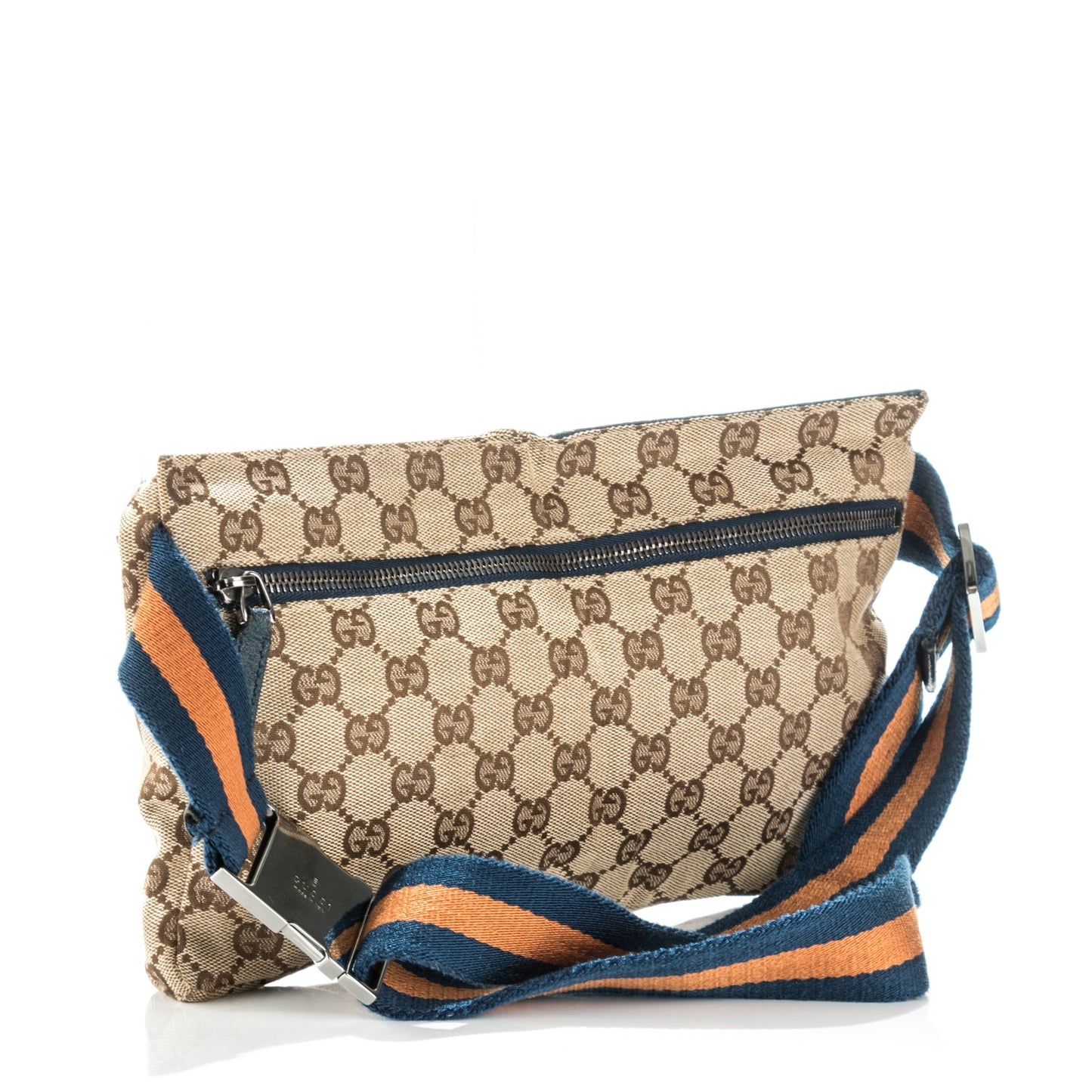GG Monogram Web Double Pocket Belt Bag Turquoise