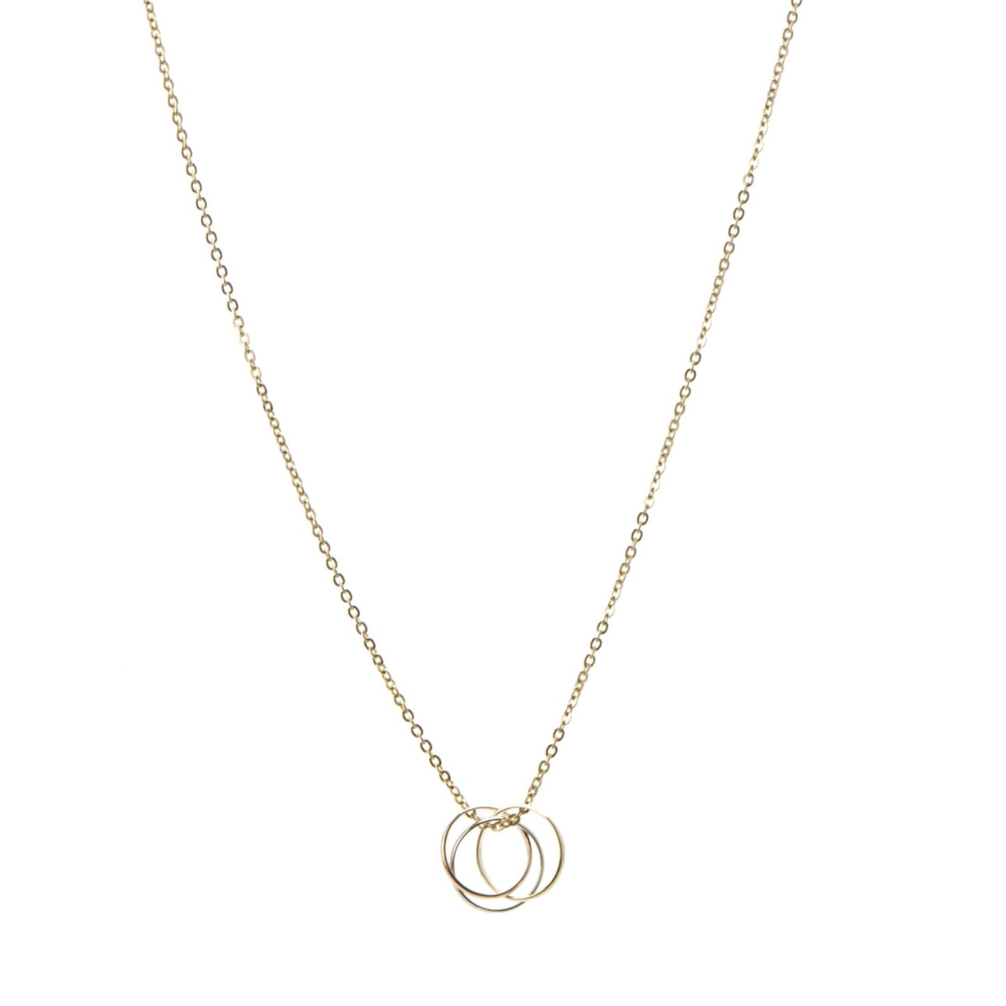 18K Pink Yellow White Gold Trinity Pendant Necklace