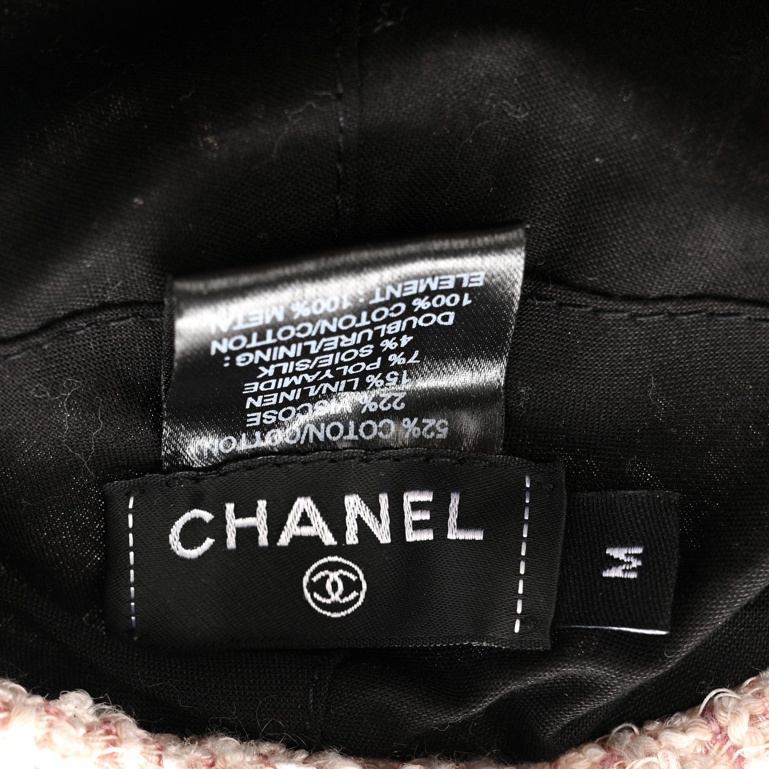 Chanel Cotton Tweed Newsboy Hat M Pink Ecru 8 of 10