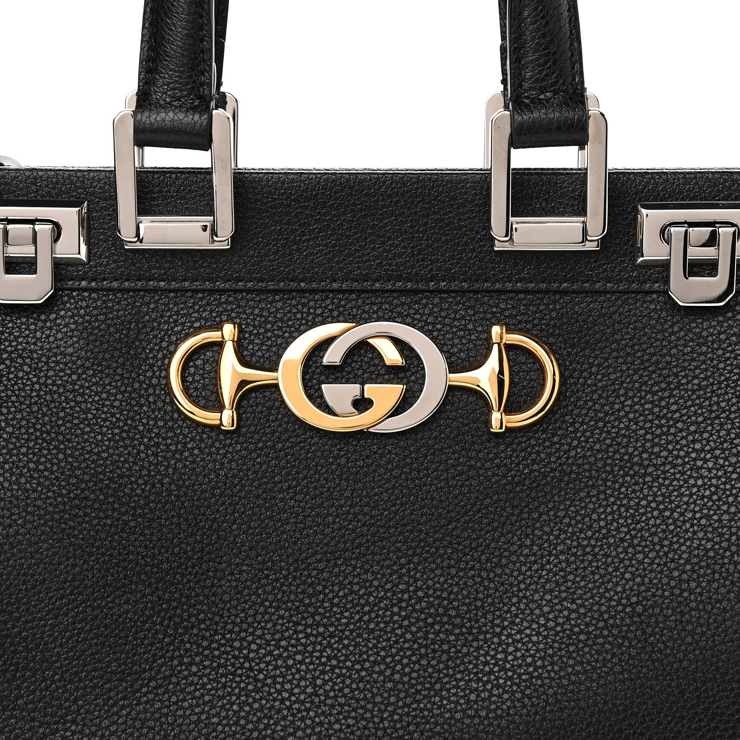 Gucci Grainy Calfskin Small Zumi Top Handle Bag Black 8 of 10