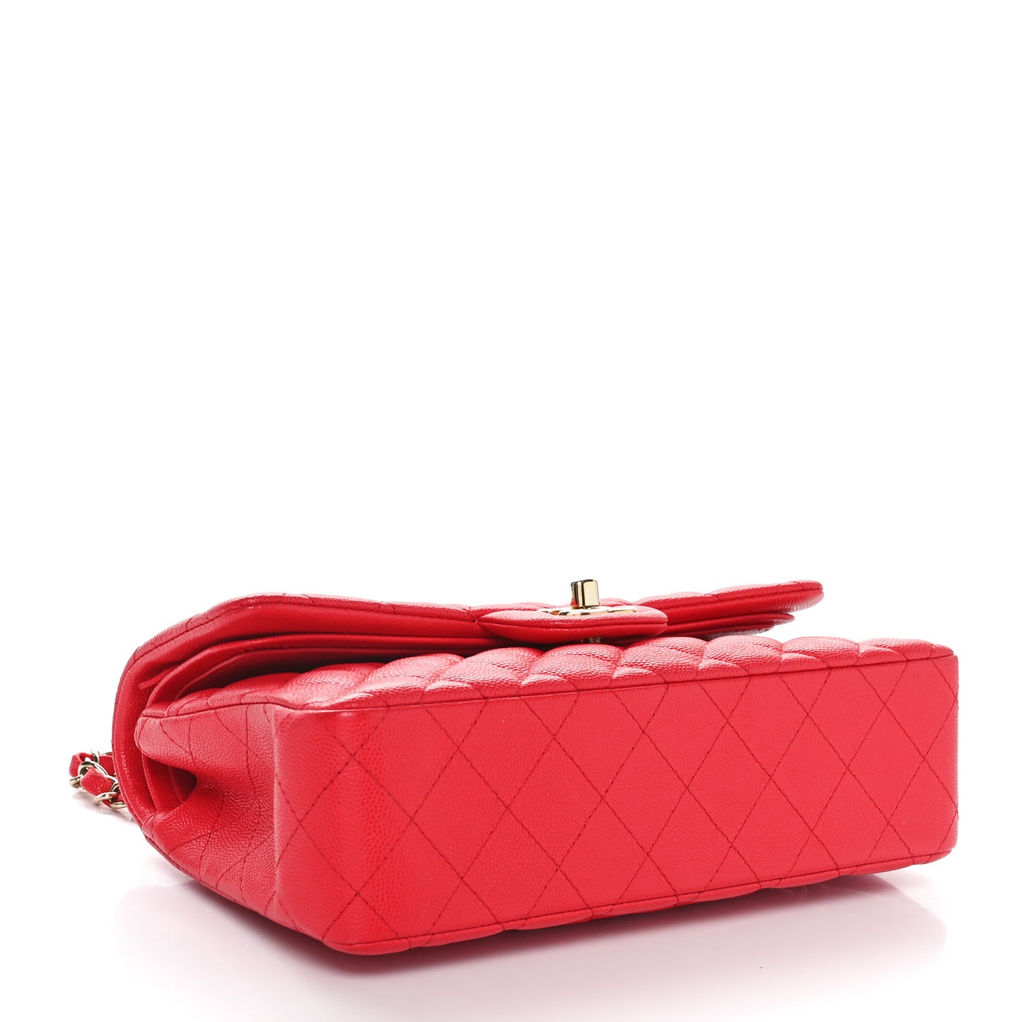 Caviar Quilted Small Double Flap Red