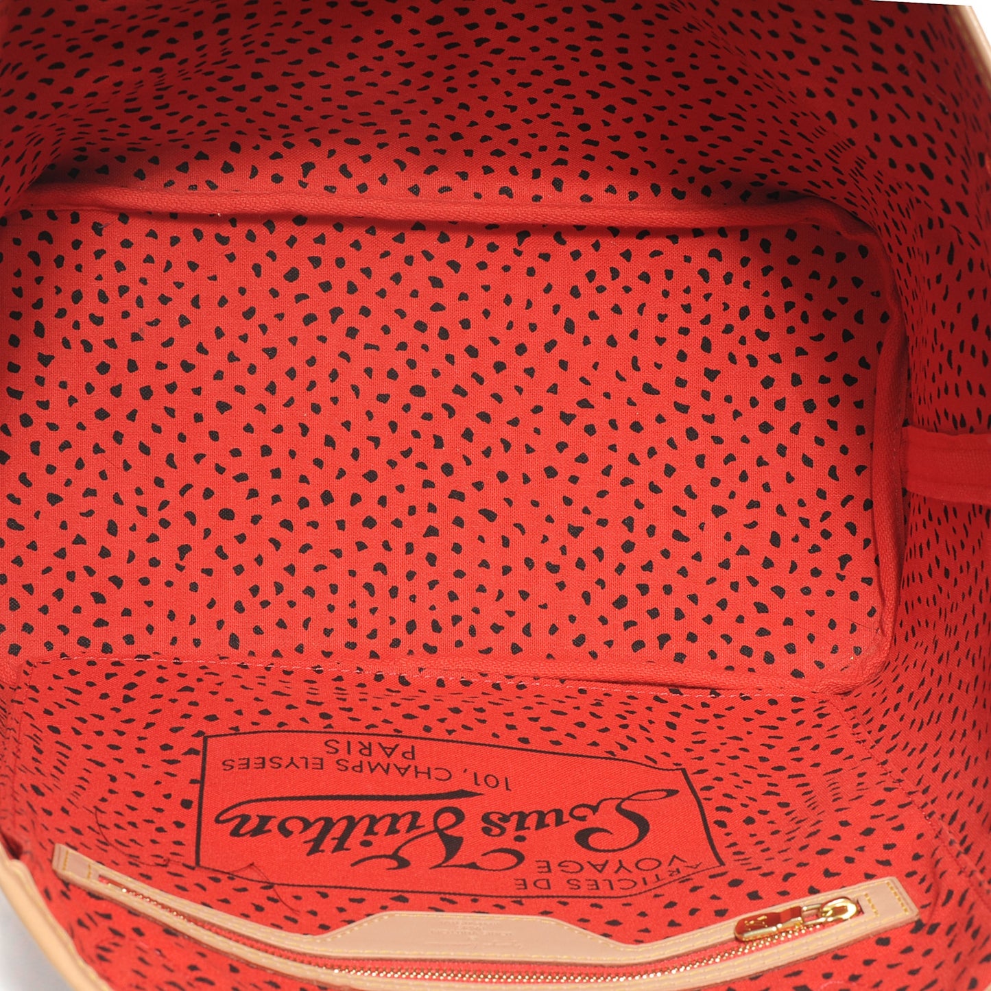 Monogram Kusama Waves Neverfull MM Red