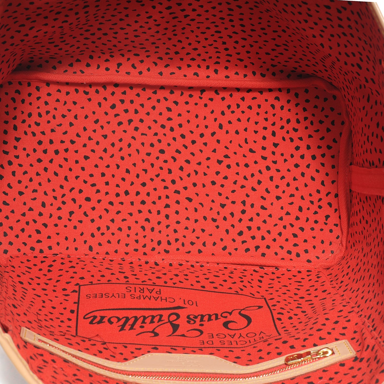 Louis Vuitton Monogram Kusama Waves Neverfull MM Red 5 of 7