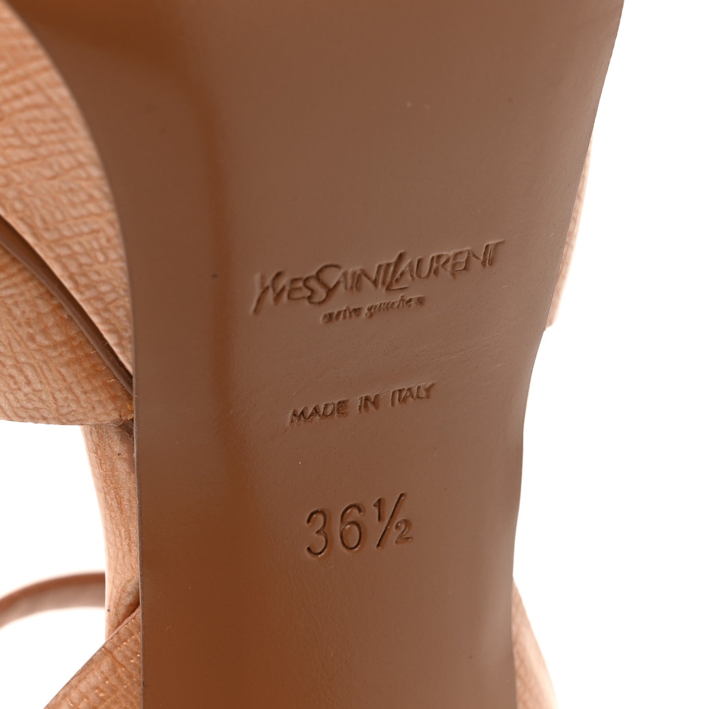 Patent Calfskin Tribute 75 Platform Sandals 36.5 Light Clay