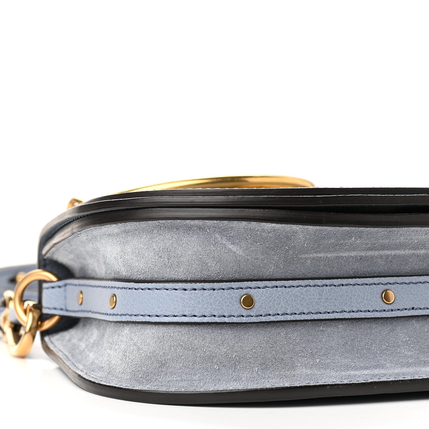 Chloe Calfskin Suede Small Nile Bracelet Bag Cloudy Blue 7 of 8