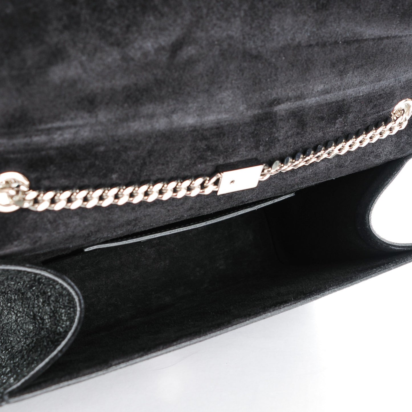 Metallic Sparkle Calfskin Medium Monogram Kate Satchel Black