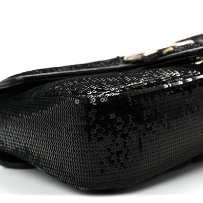 Gucci Sequin Matelasse Small GG Marmont Shoulder Bag Black 9 of 10