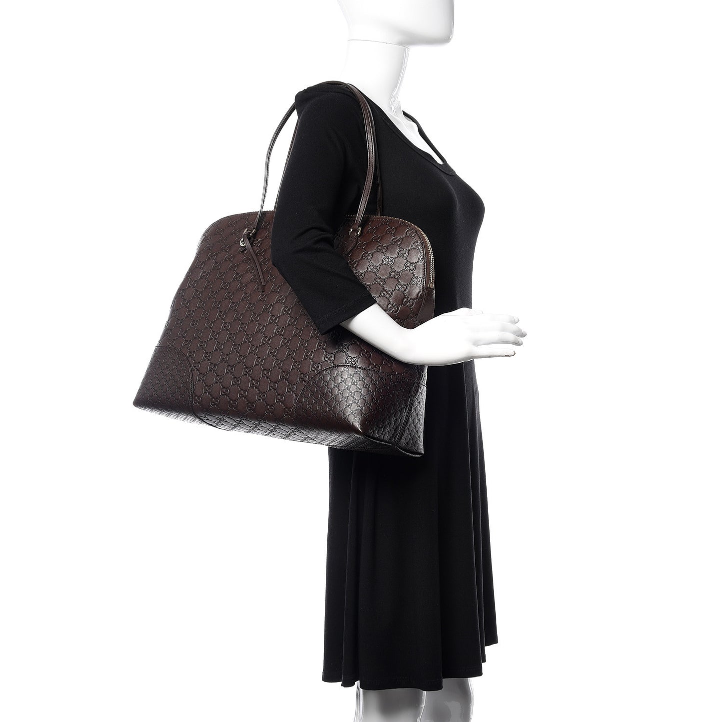 Guccissima Medium Bree Shoulder Bag Chocolate