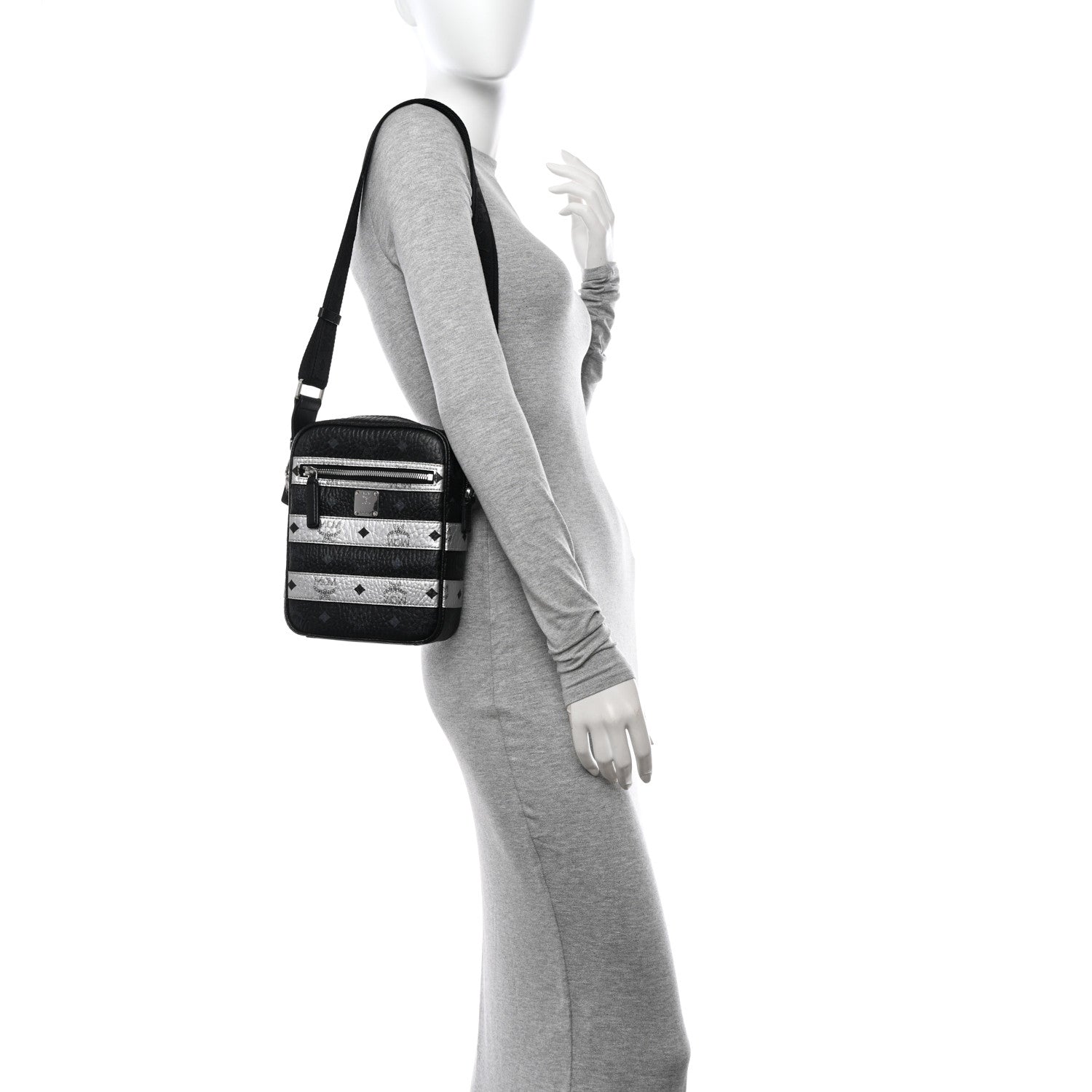 MCM Visetos Spot Crossbody Bag Black 2 of 9