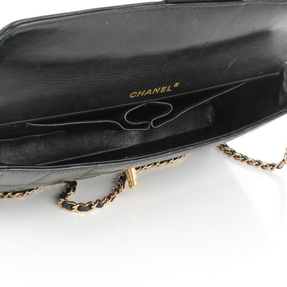 Chanel Lambskin Quilted East West Chocolate Bar Flap Black 5 of 9