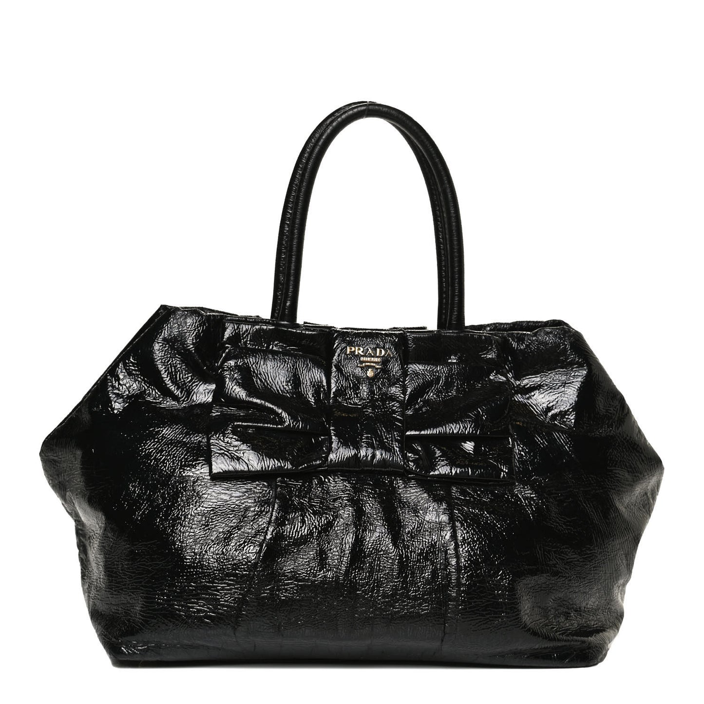 Vernice Bow Tote Black