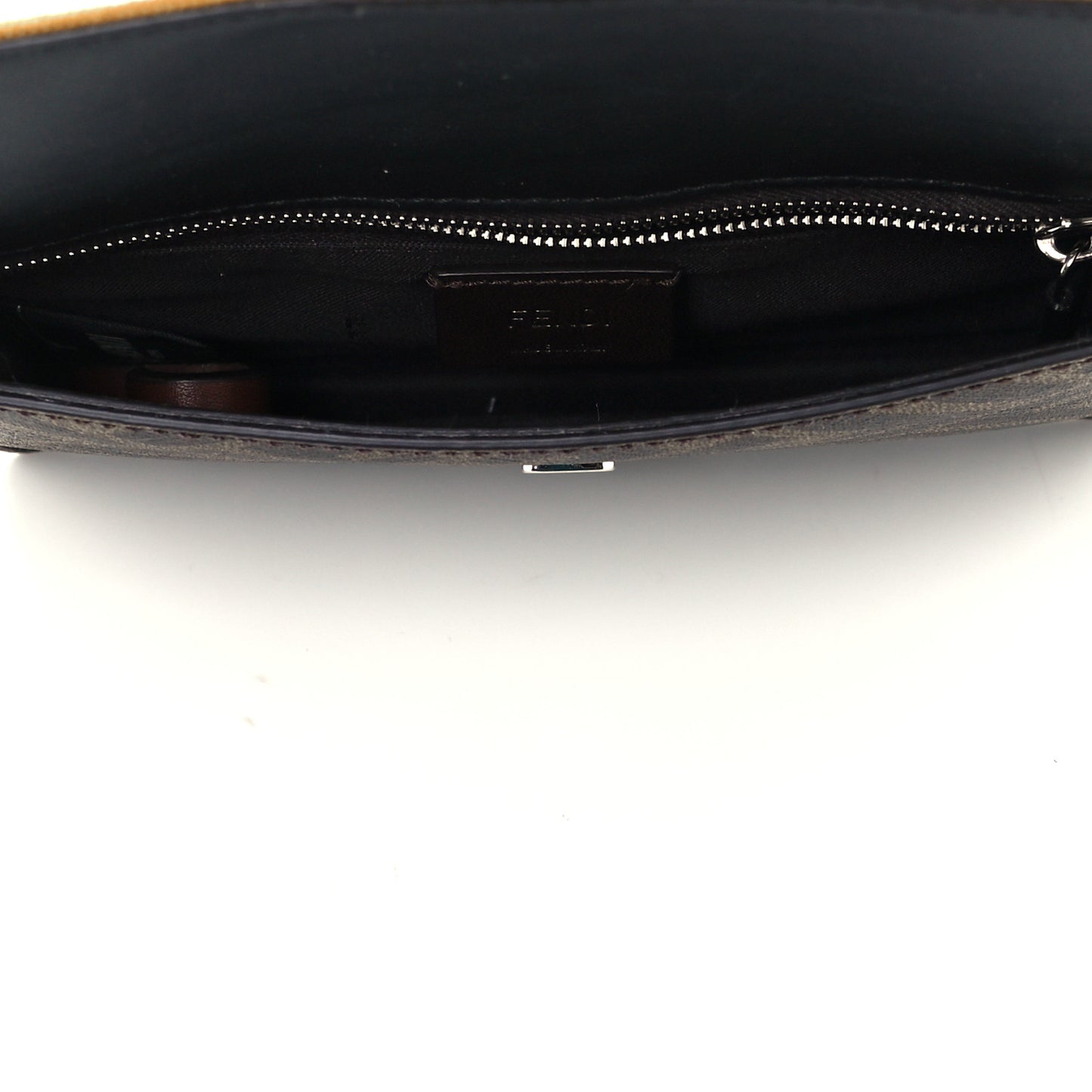 Glazed Fabric Cotton Vitello King Aura FF 1974 Baguette Belt Pouch Tobacco Moro Mimosa Gianda