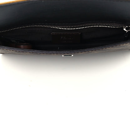 Fendi Glazed Fabric Cotton Vitello King Aura FF 1974 Baguette Belt Pouch Tobacco Moro Mimosa Gianda 5 of 12