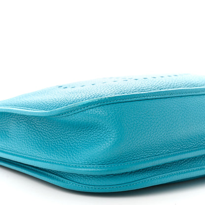 Hermes Taurillon Clemence Evelyne III PM Turquoise Colvert 9 of 12